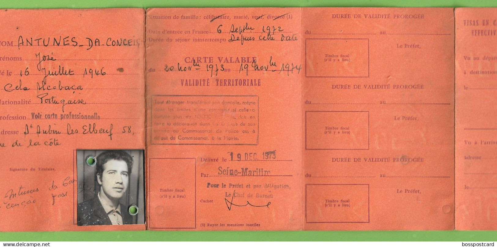 France - Carte De Séjour Temporaire - Passport - Passeporte - Reisepass - Ohne Zuordnung