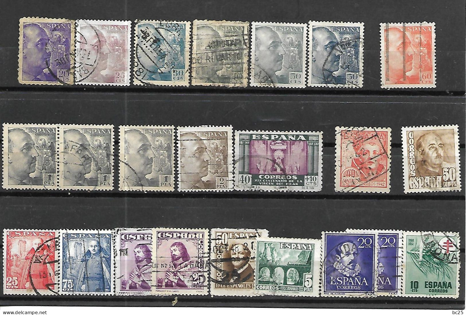ESPAGNE -52 TRES BEAUX TIMBRES DONT 11 NEUFS * * AVEC 6 BLOCS  ET 41 OBLITERES -  PAS EMINCE-DE 1931-52- 2 SCANS PORT EN - Used Stamps