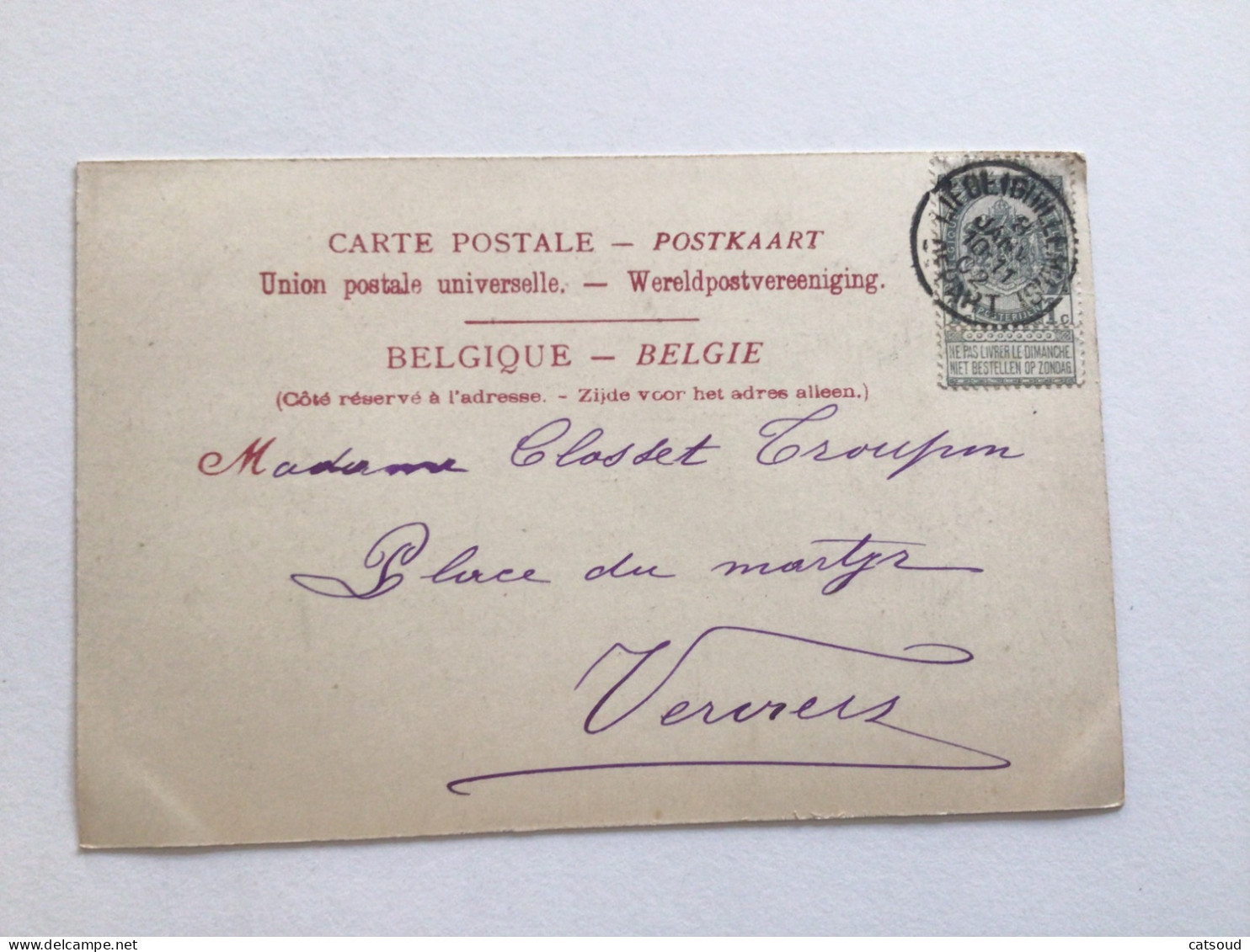 Carte Postale Ancienne (1902) Liège Rue Vinave D’Île - Liege