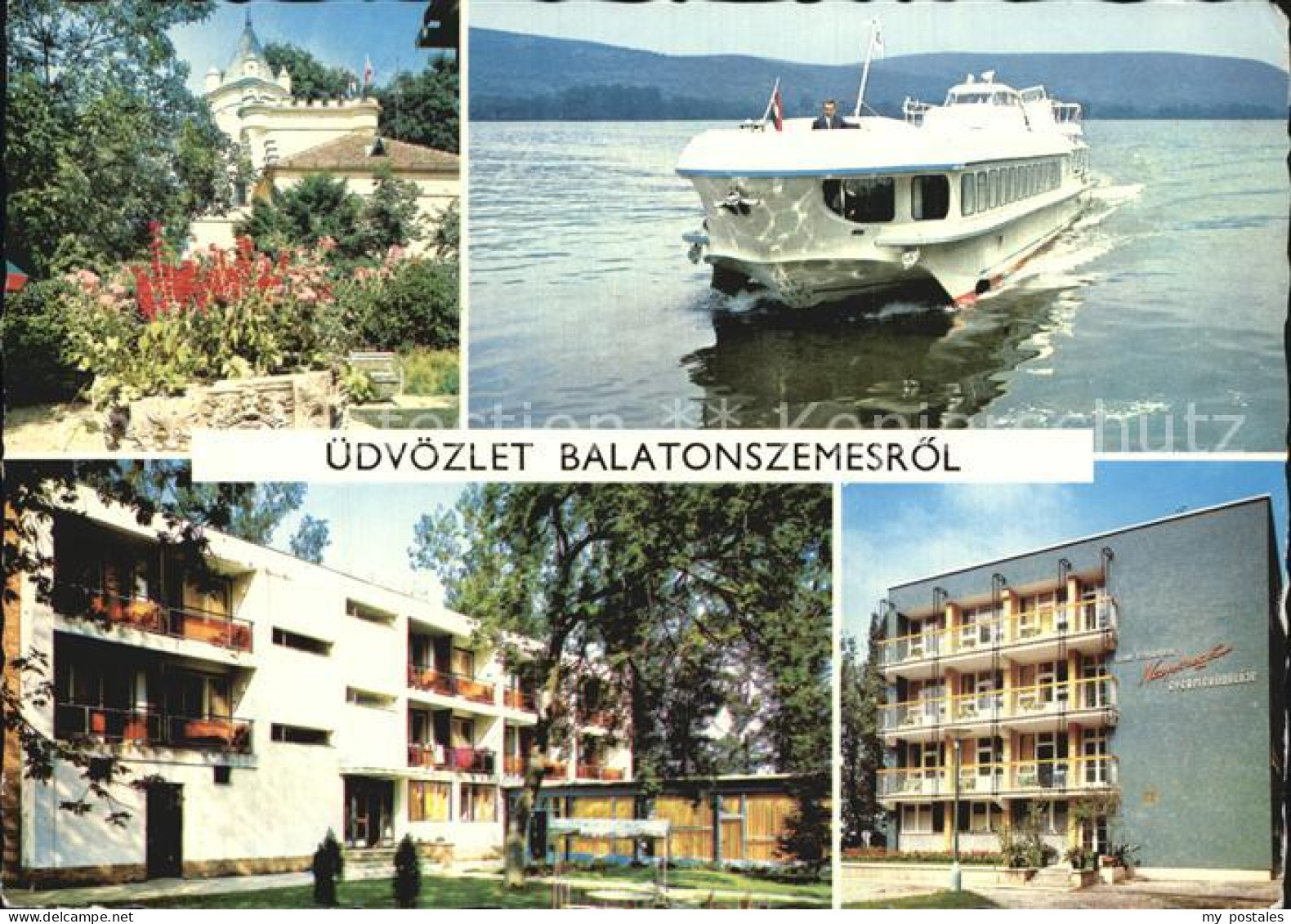 72501056 Balaton Plattensee Motorboot Gebaeude  Budapest - Ungarn