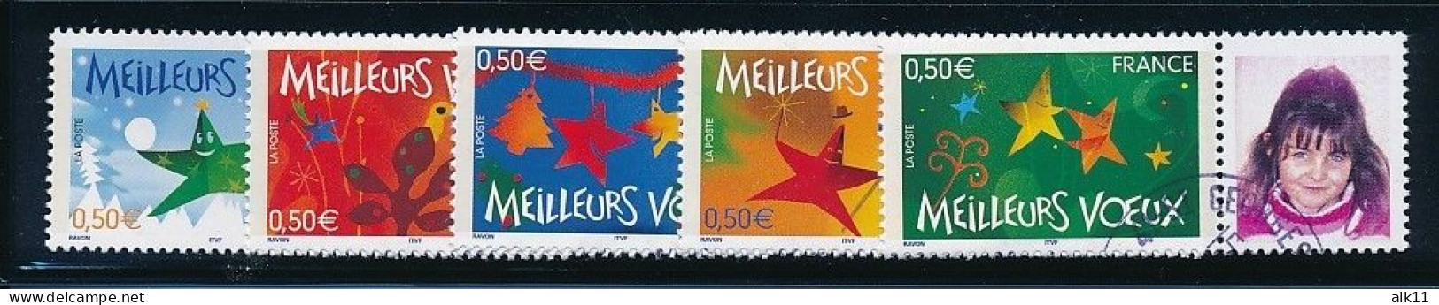 France 2004 - 3722Ab-3726Ab Série Timbres Personnalisés Avec Logo Photo Provenant Du Feuillet Meilleurs Voeux - Oblitéré - Used Stamps