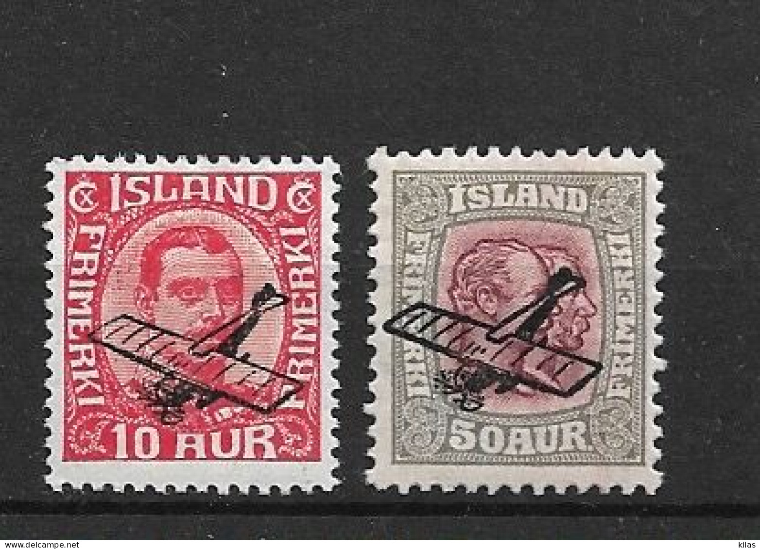ICELAND 1928 Airmail Overprint MH - Luftpost
