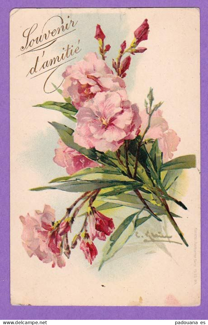 AE319 FANTAISIES FLEURS KLEIN LAURIERS ROSES PRECURSEUR AQUARELLE C.KLEIN - Mujeres