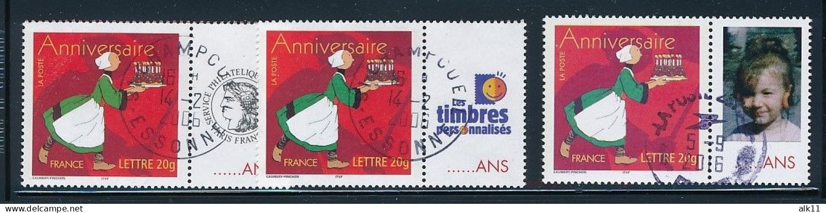 France 2005 - 3778A+Aa Trois Timbres Anniversaire Bécassine  Personnalisés - Oblitéré - Oblitérés