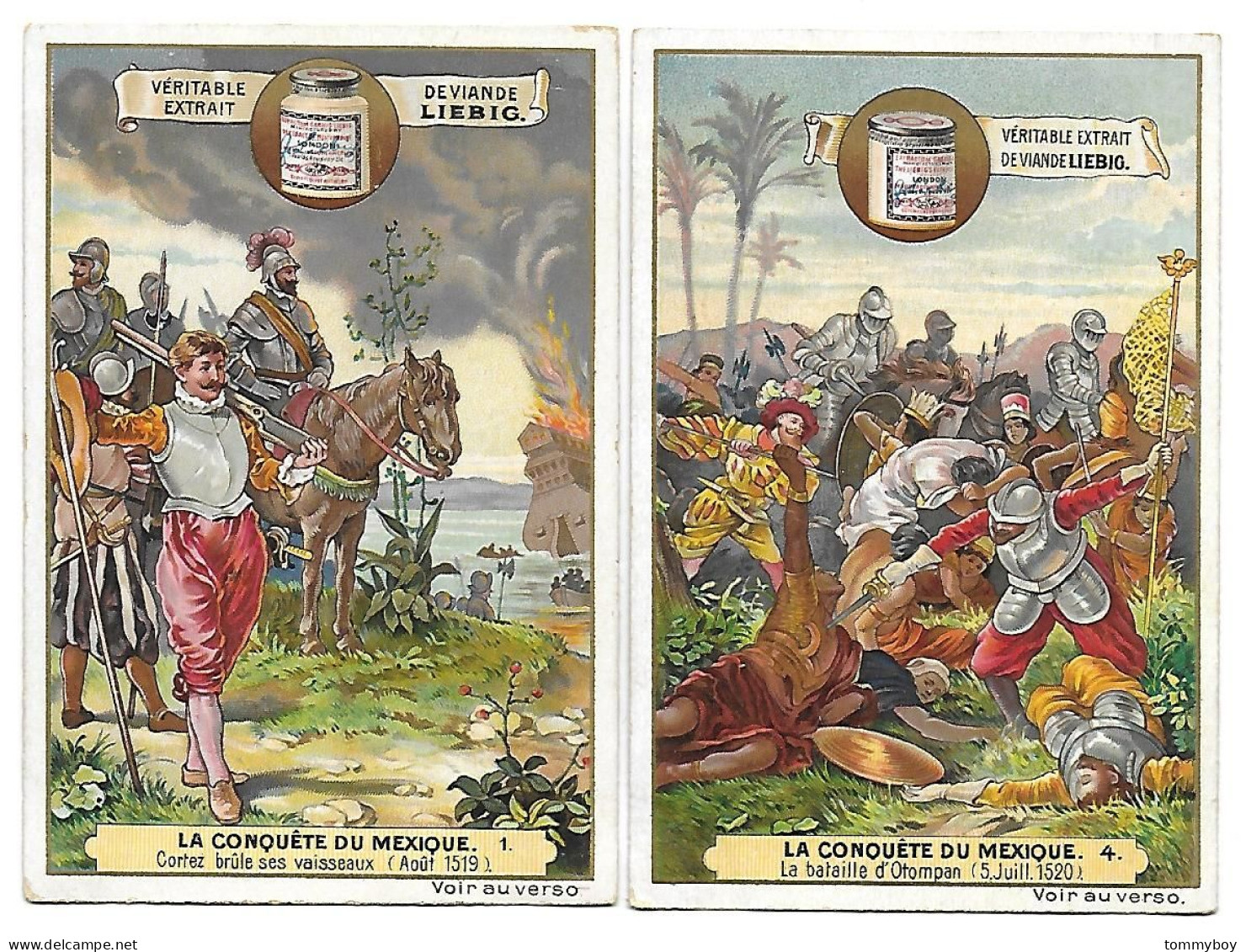 S 527, Liebig 6 Cards, La Conquète Du Mexique (ref B11) - Liebig