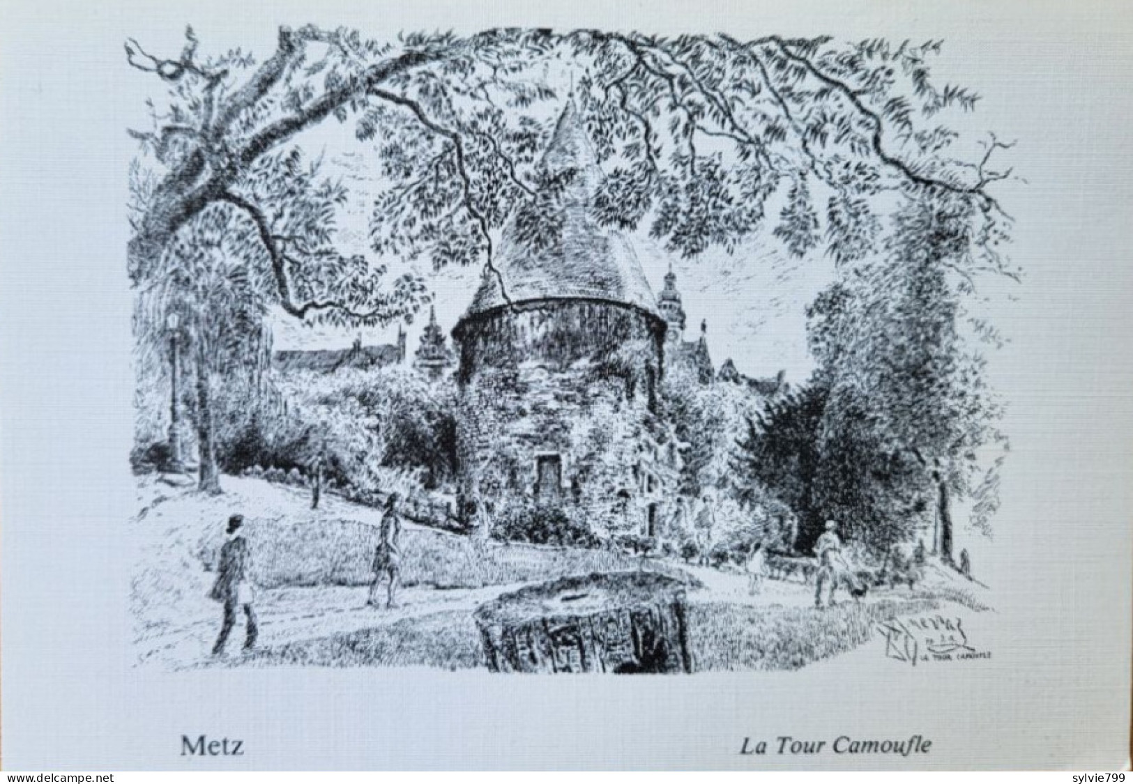 Metz - La Tour Camoufle - Dessin De Jacques Guerraz En 1979 - Metz