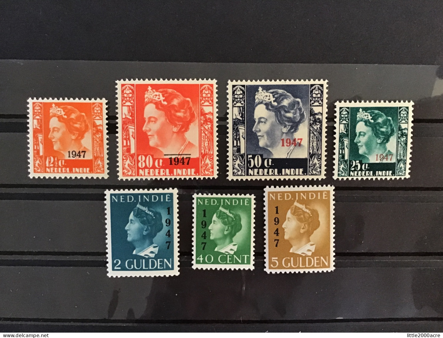 Netherland Indies 1947 Overprinted Set Mint SG 506-12 NVPH 326-32 - Netherlands Indies