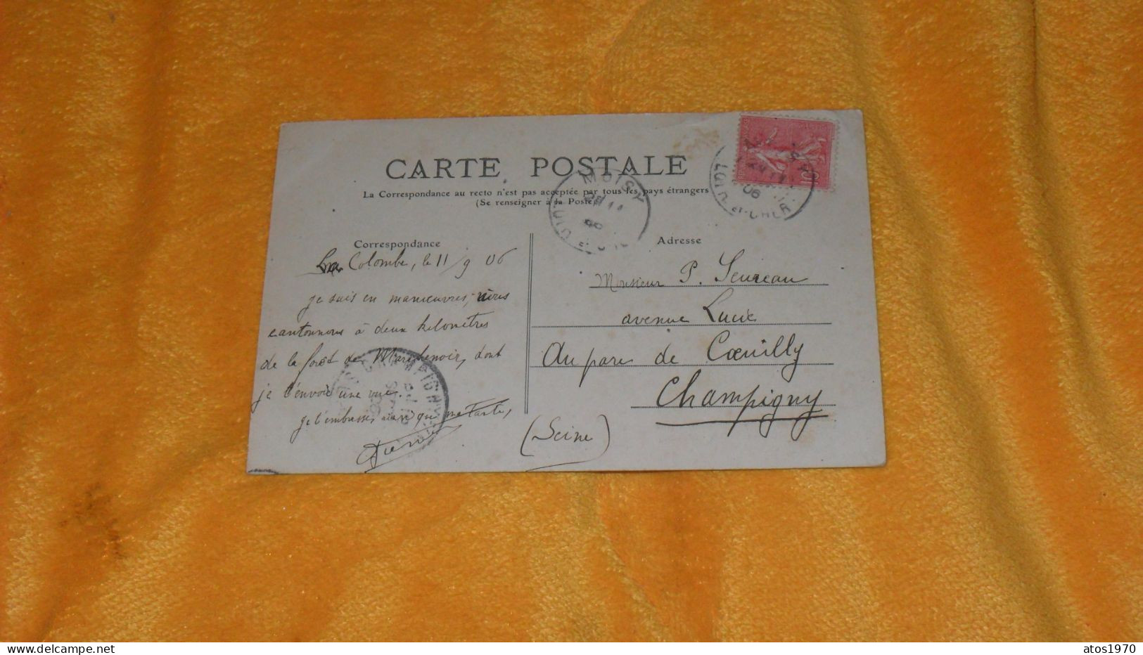 CARTE POSTALE ANCIENNE CIRCULEE DE 1906../ FORET DE MARCHENOIR.- LE GRAND SOIEUX. L'ETANG. ..CACHETS + TIMBRE - Marchenoir