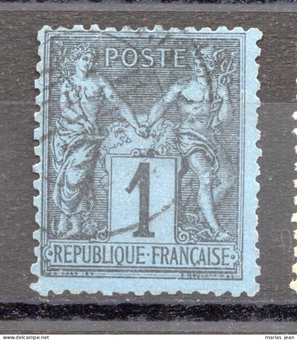 France  Numéro 84 Oblitéré Signé Certificat - 1876-1878 Sage (Type I)