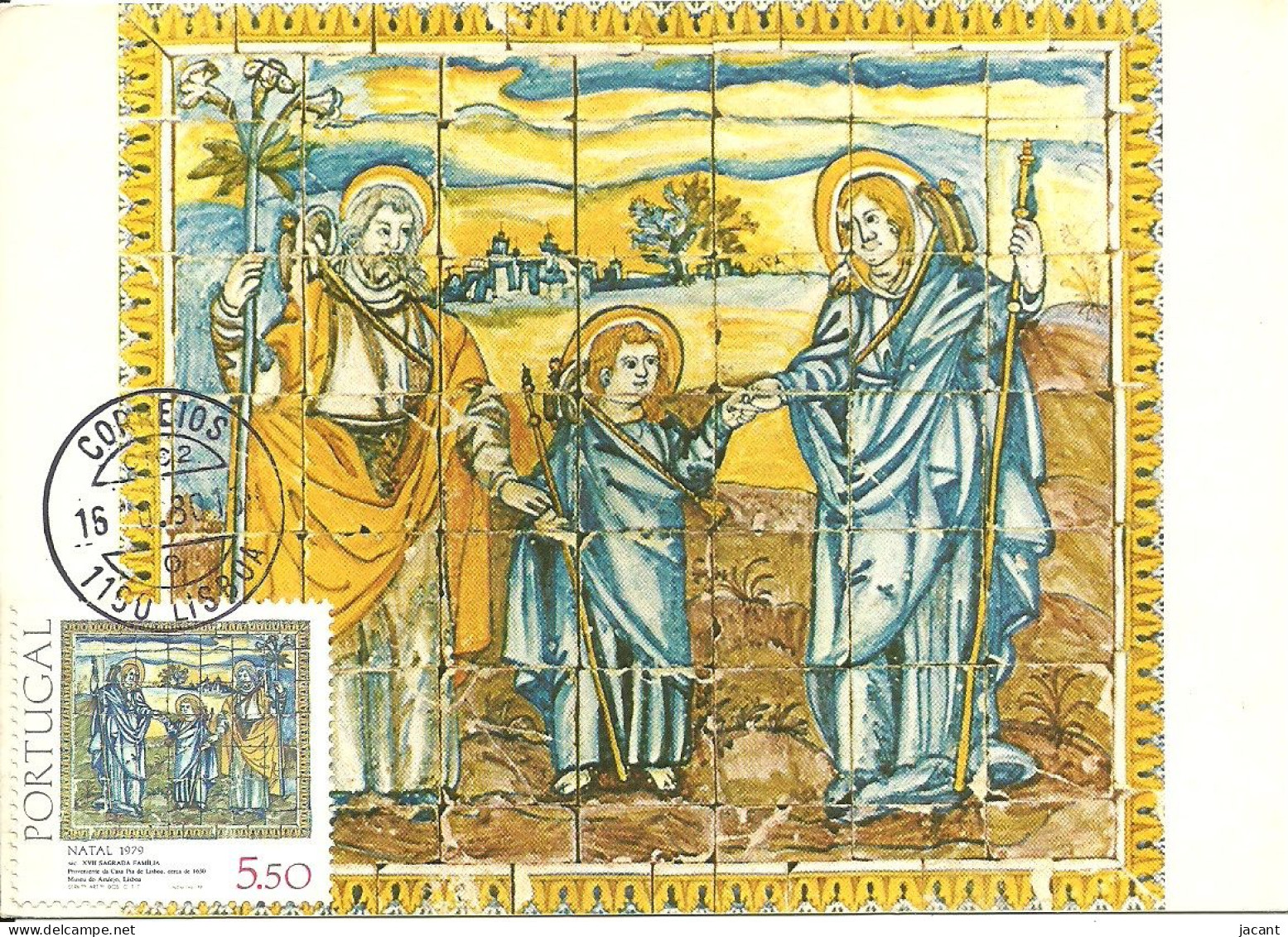 30948 - Carte Maximum - Portugal - Natal Sagrada Familia Sec. XVIII - Azulejo TileCarrelage Tuile - Museu Azulejo Lisboa - Cartes-maximum (CM)