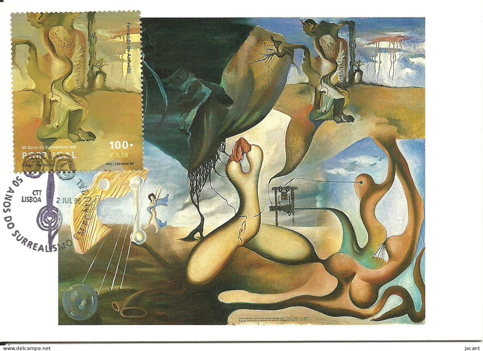 30945 - Carte Maximum - Portugal - 50 Anos Surrealismo - Cadavre Esquis - Fernando De Azevedo - Cartes-maximum (CM)