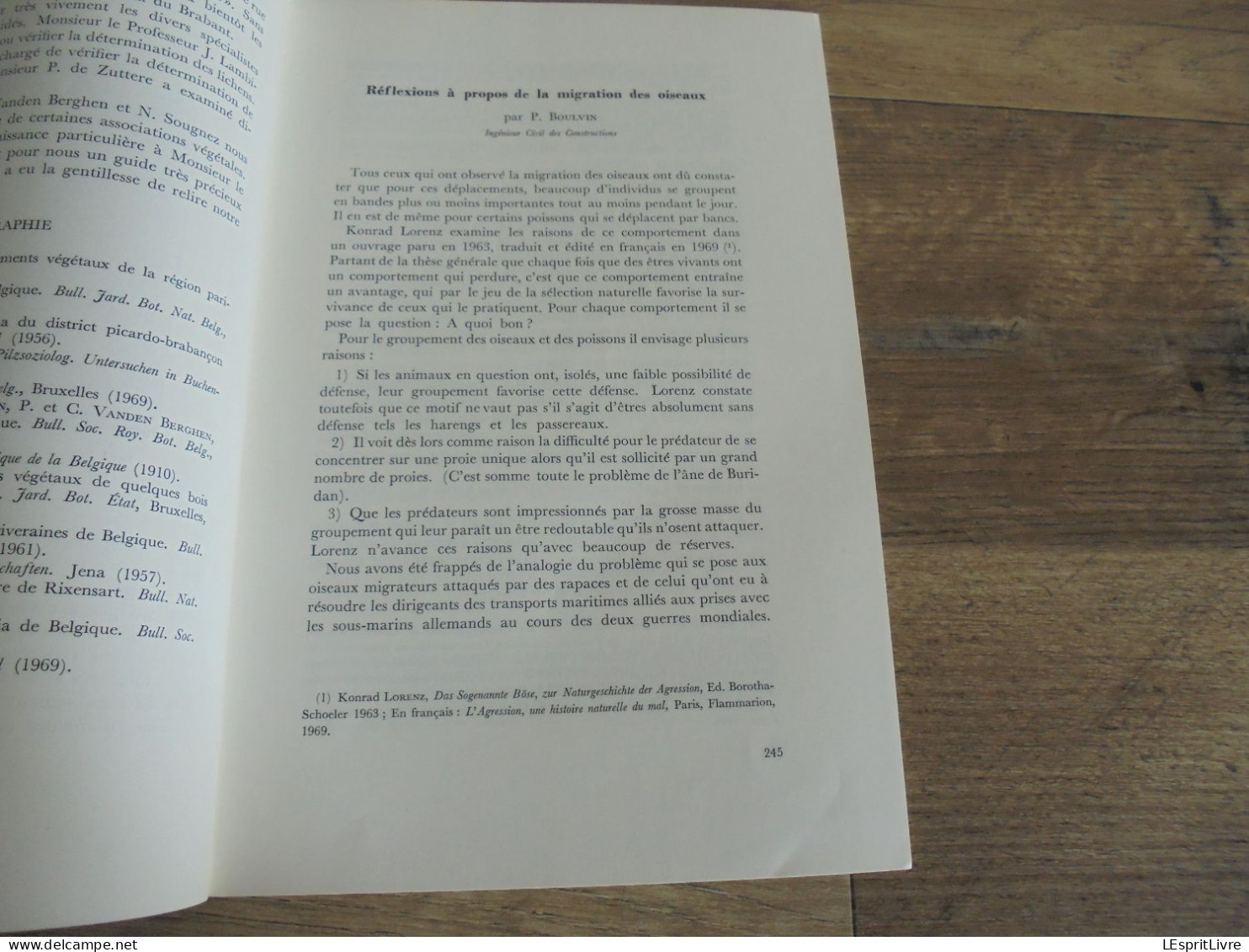 LES NATURALISTES BELGES N° 5 Année 1971 Régionalisme Lande de Rixensart Migrations des Oiseaux Botanique Flore