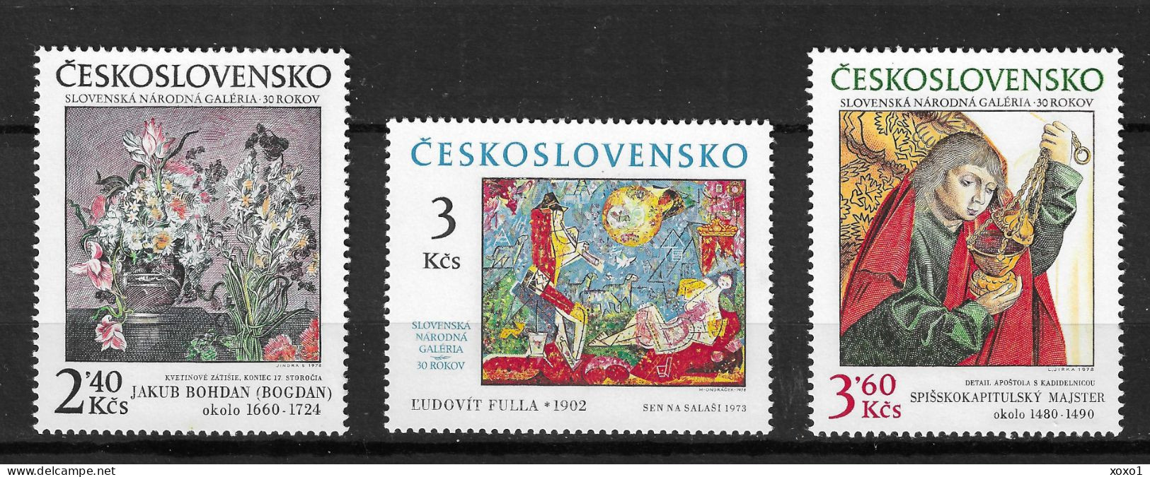 Czechoslovakia 1978 MiNr. 2476 - 2478 Slovak National Gallery, Bratislava, Art, Painting 3v  MNH**  4.50 € - Unused Stamps