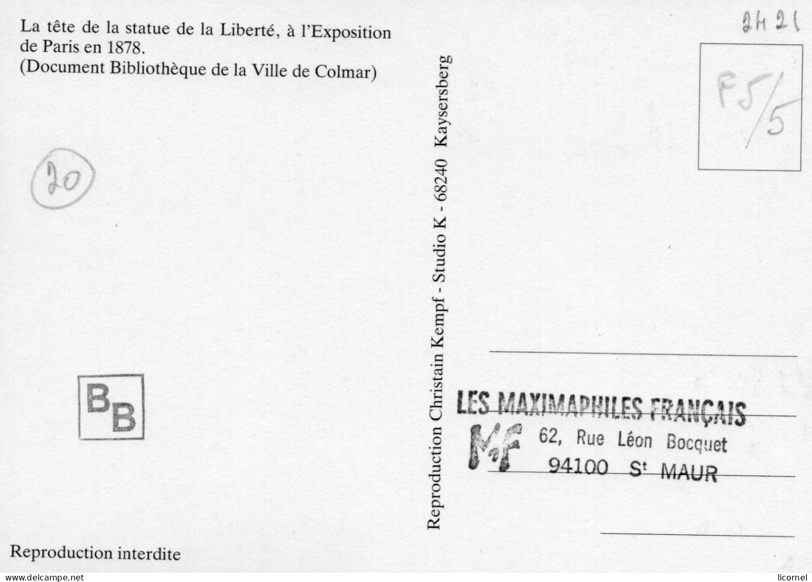 Carte  Maxi  1986 :tete De La Statue De La Liberte - 1980-1989