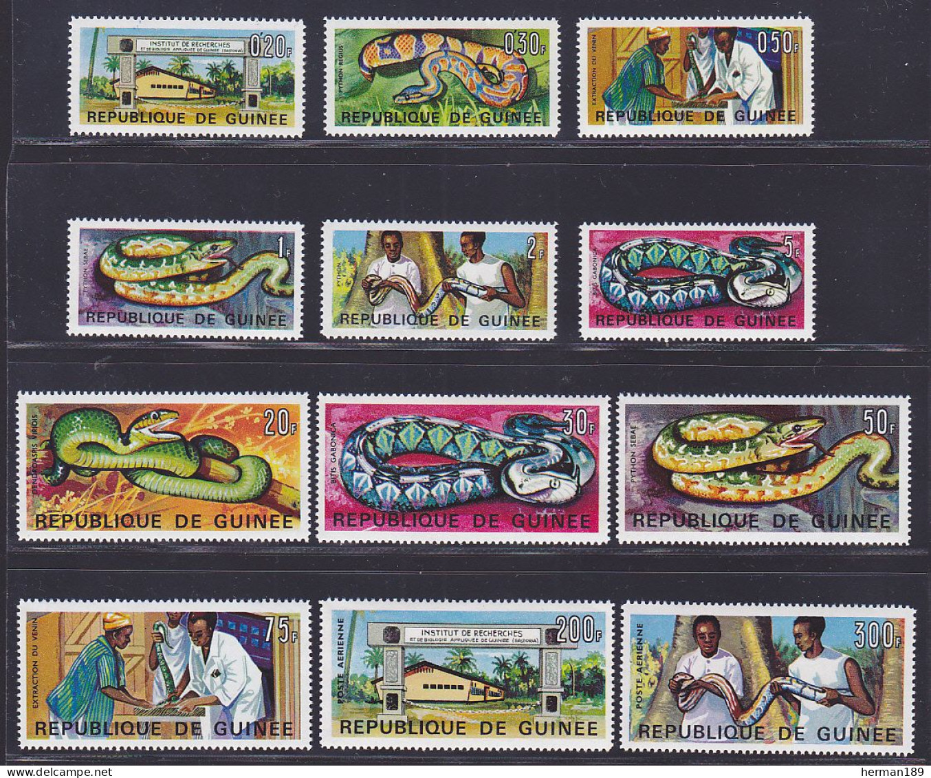 GUINEE N°  316 à 325, A69 & 70 ** MNH Neufs Sans Charnière, TB (D2363) Serpents, Biologie Appliquée - 1967 - Guinea (1958-...)