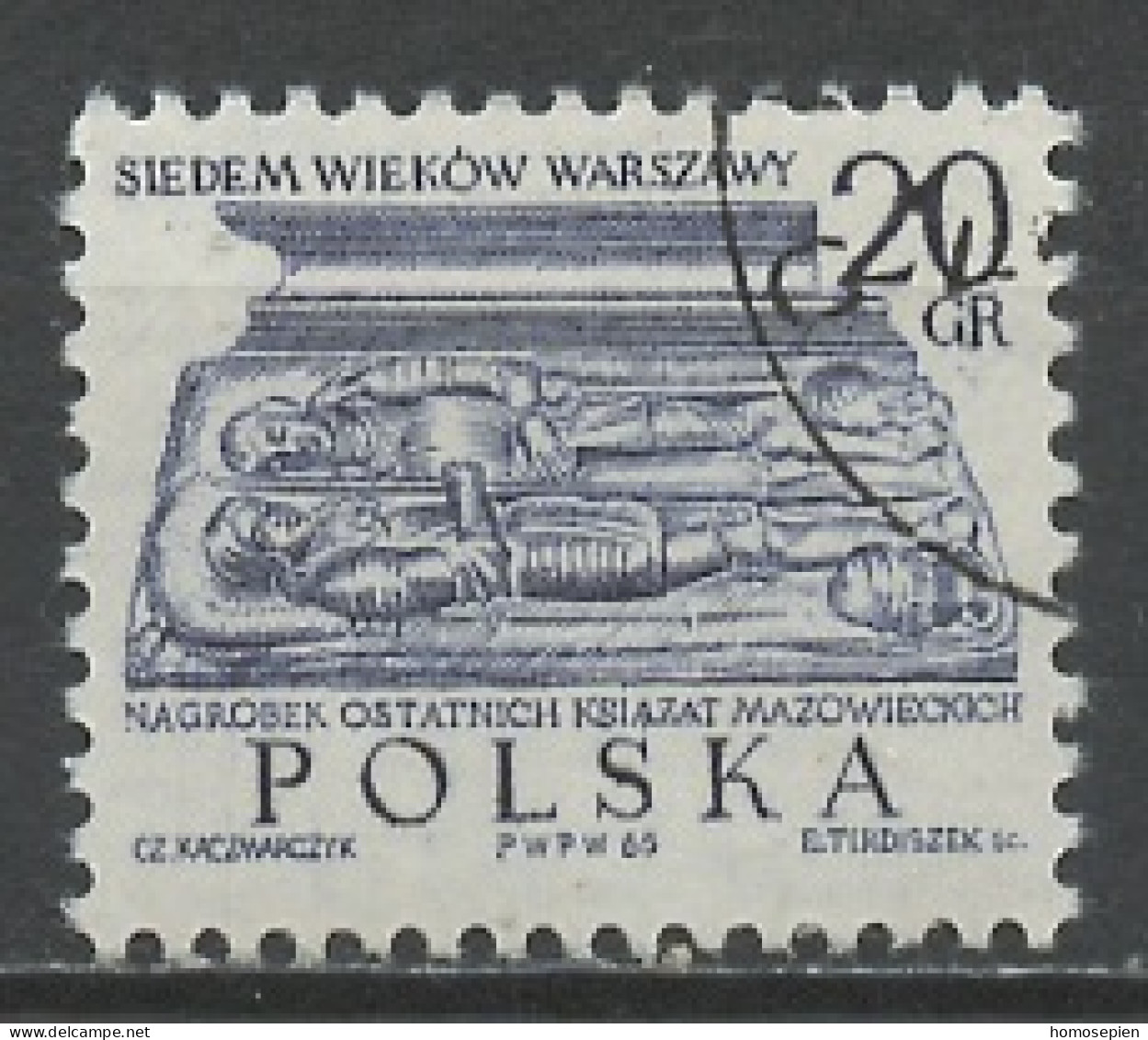 Pologne - Poland - Polen 1965 Y&T N°1451 - Michel N°1599 (o) - 20g Tombeau Des Princes De Mazovie - Oblitérés