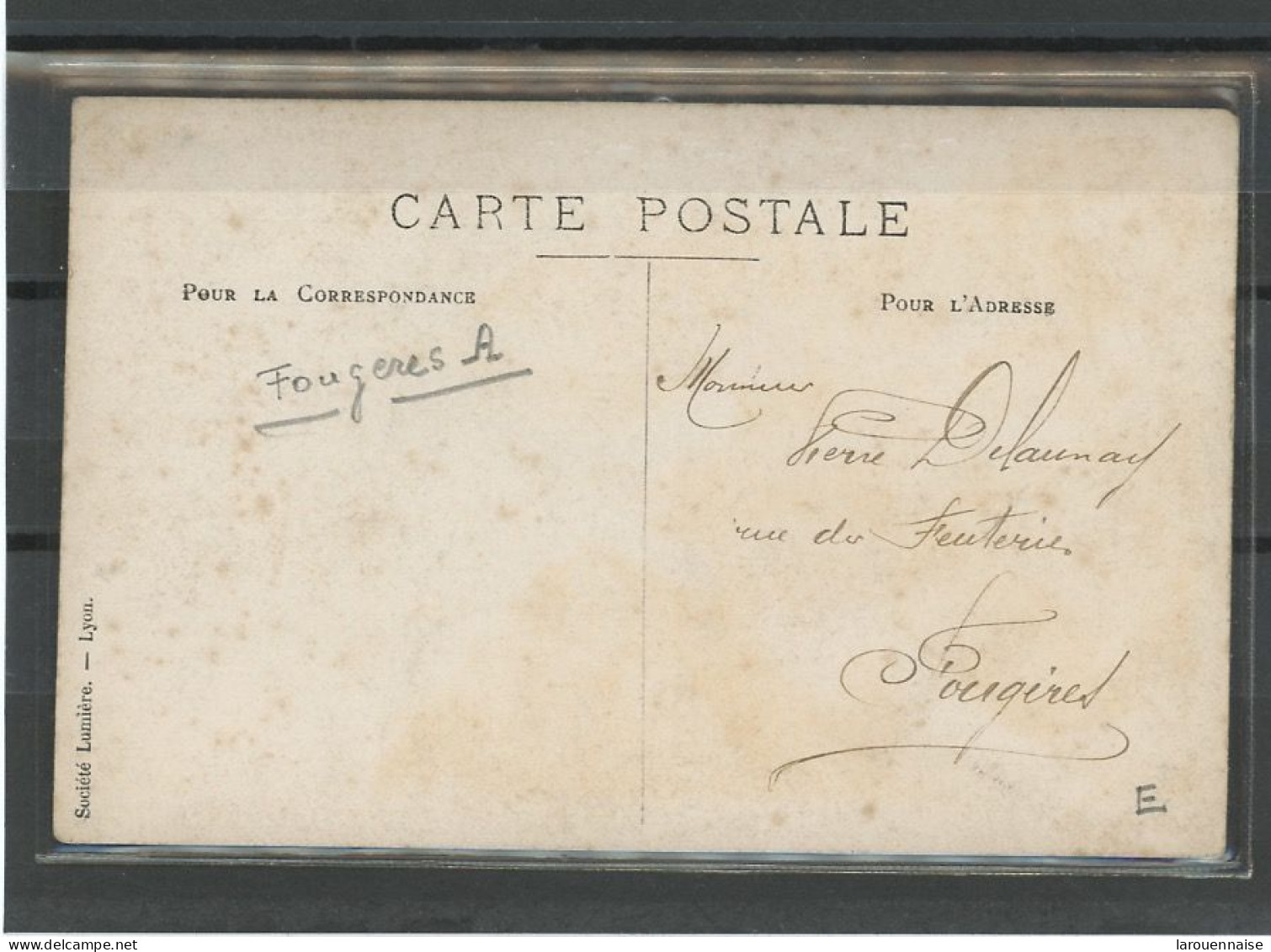 35- FOUGERES A  -RECETTE -AUXILIAIRE URBAINE -N°111Obl CàD TYPE D2 FOUGÈRES A ILLE ET VILAINE 28 DEC 04 - 1877-1920: Semi-Moderne