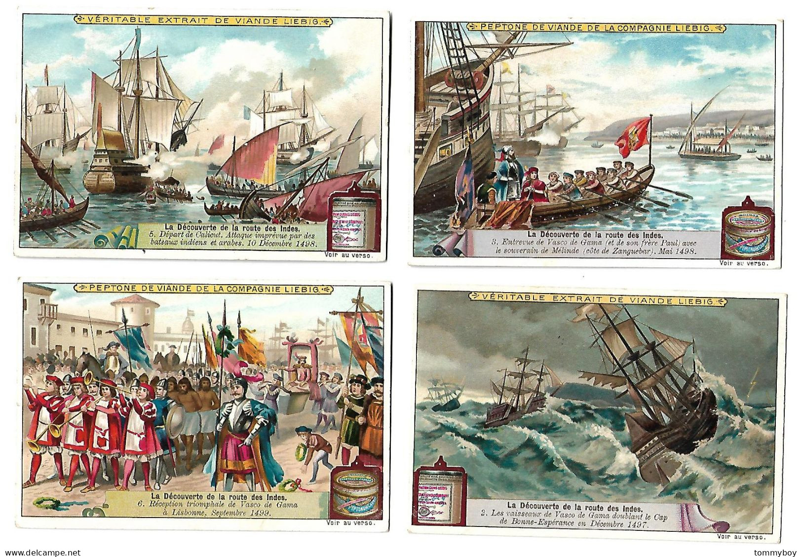 S 524, Liebig 6 Cards, La Découverte De La Route Des Indes (ref B11) - Liebig