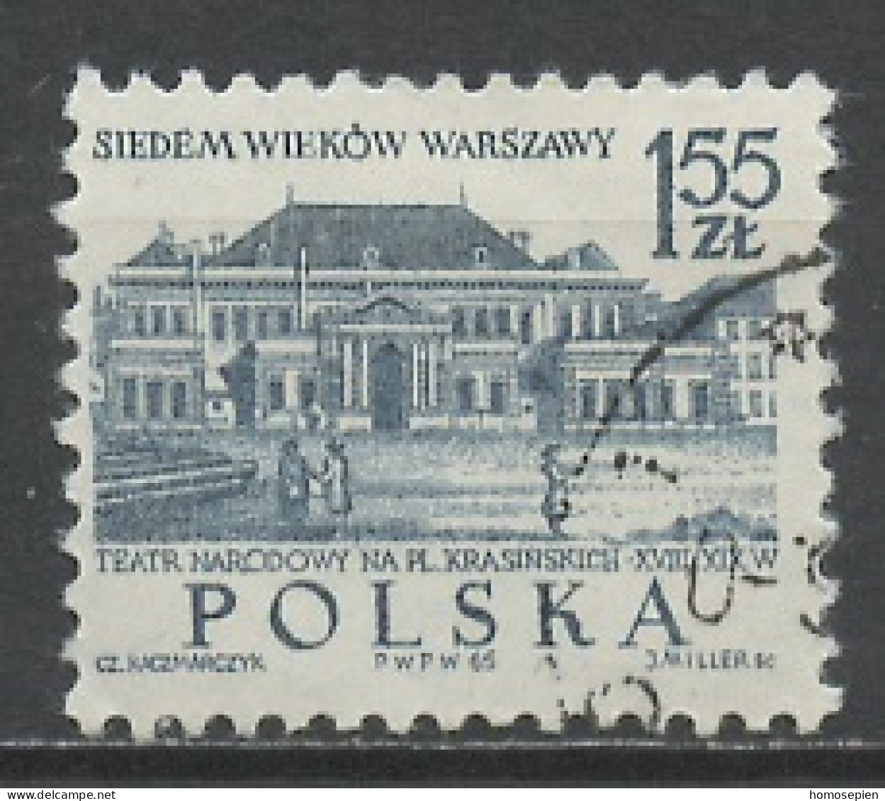 Pologne - Poland - Polen 1965 Y&T N°1455 - Michel N°1603 (o) - 2,50z Théatre De Varsovie - Oblitérés