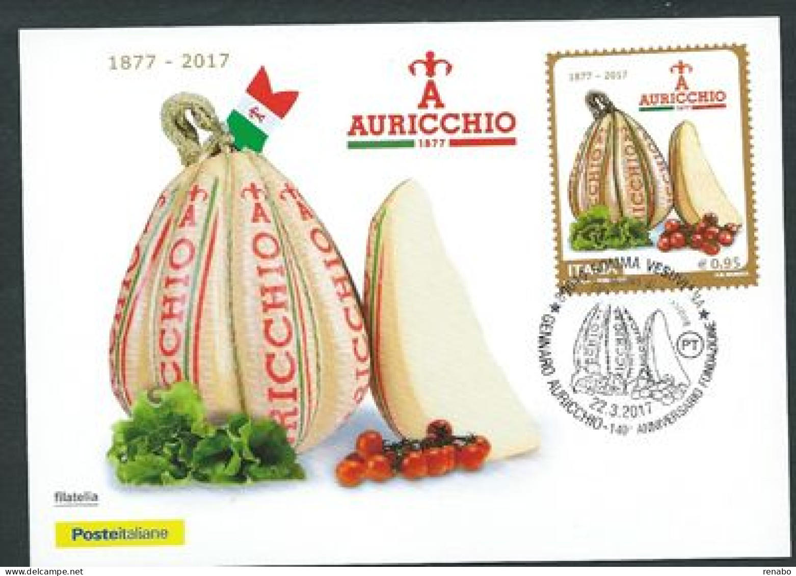 Italia 2017; 140° Gennaro Auricchio, Formaggio Provolone; FDC E Anche Maximum Card A Somma Vesuviana. - FDC