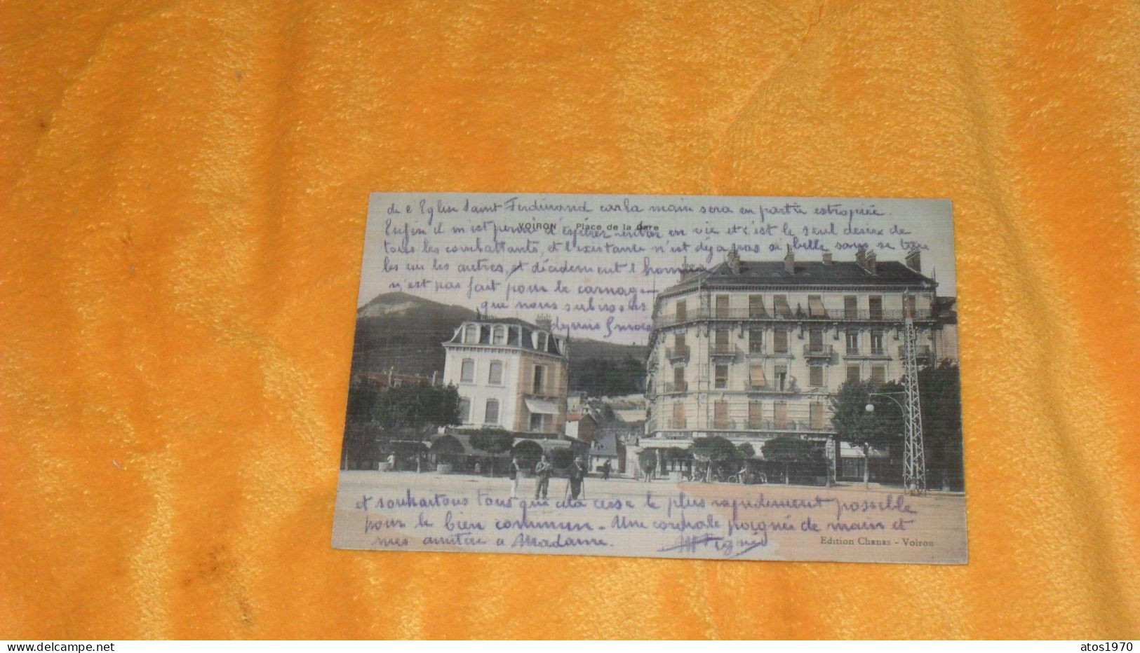 CARTE POSTALE ANCIENNE CIRCULEE DATE ?../ VOIRON.- PLACE DE LA GARE..ANIMEE.. - Voiron