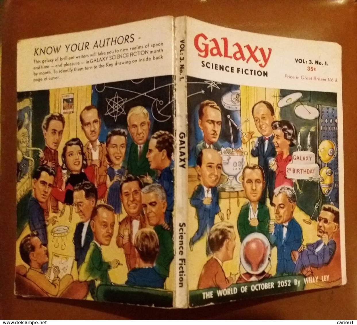 C1 GALAXY Galaxy's Birthday Party 1952 SF Pulp EMSH Sturgeon GALERIE PORTRAITS Port Inclus France - Fanascienza