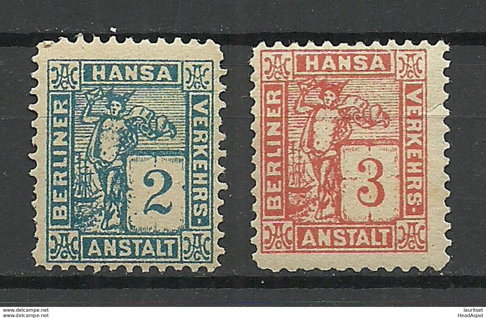 GERMANY Ca 1890 BERLIN Hansa Privater Stadtpost Local City Post Private Post MNH/MH - Privatpost