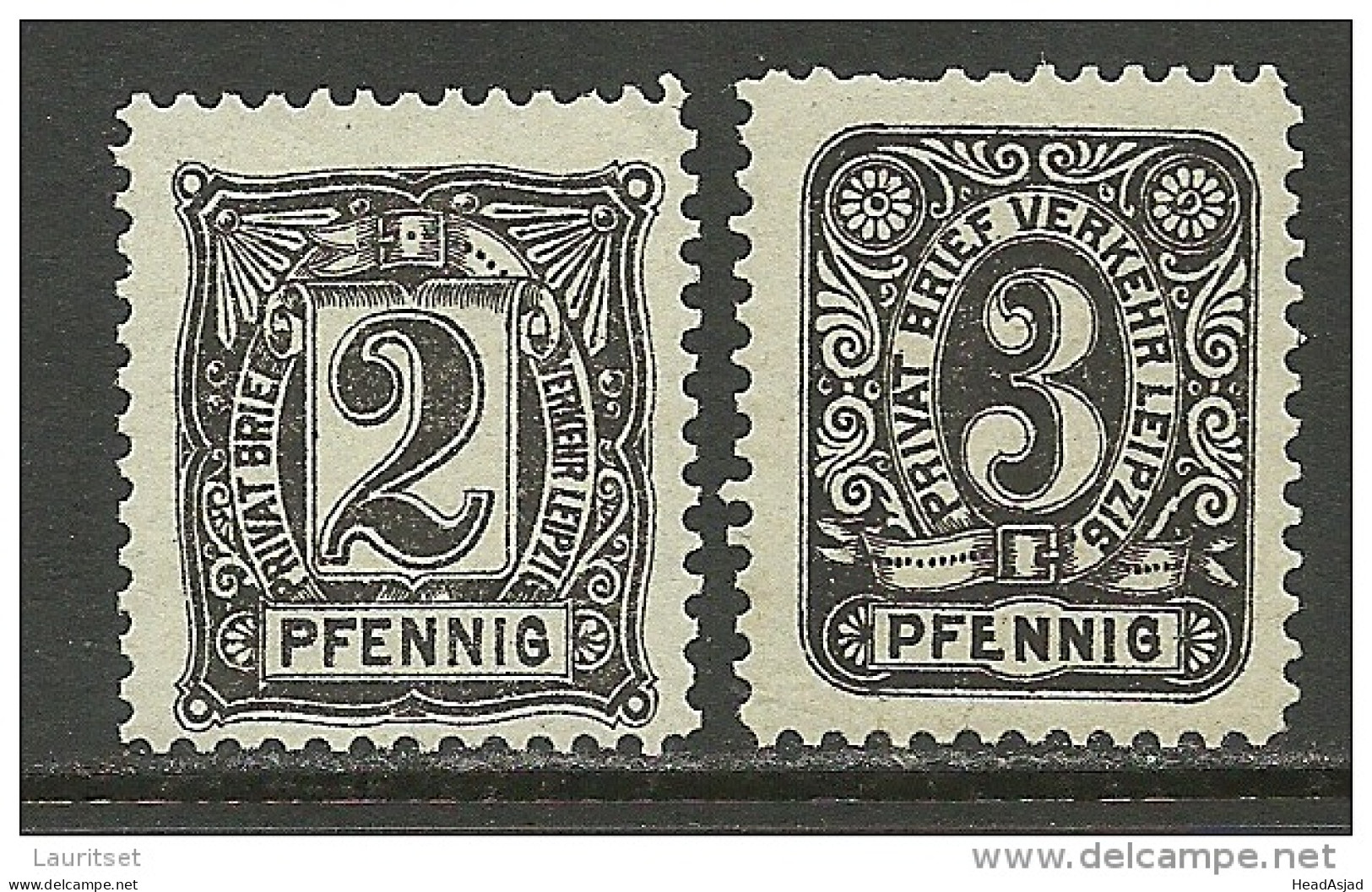 Germany Deutschland Ca 1890 - 1900 Private Local City Post LEIPZIG Private Stadtpost City Post MNH - Correos Privados & Locales