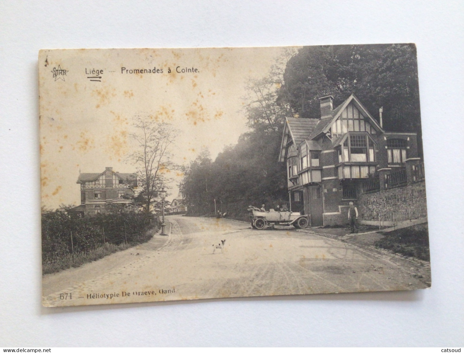 Carte Postale Ancienne (1912) Liège Promenade à Cointe (ancienne Automobile) - Liege
