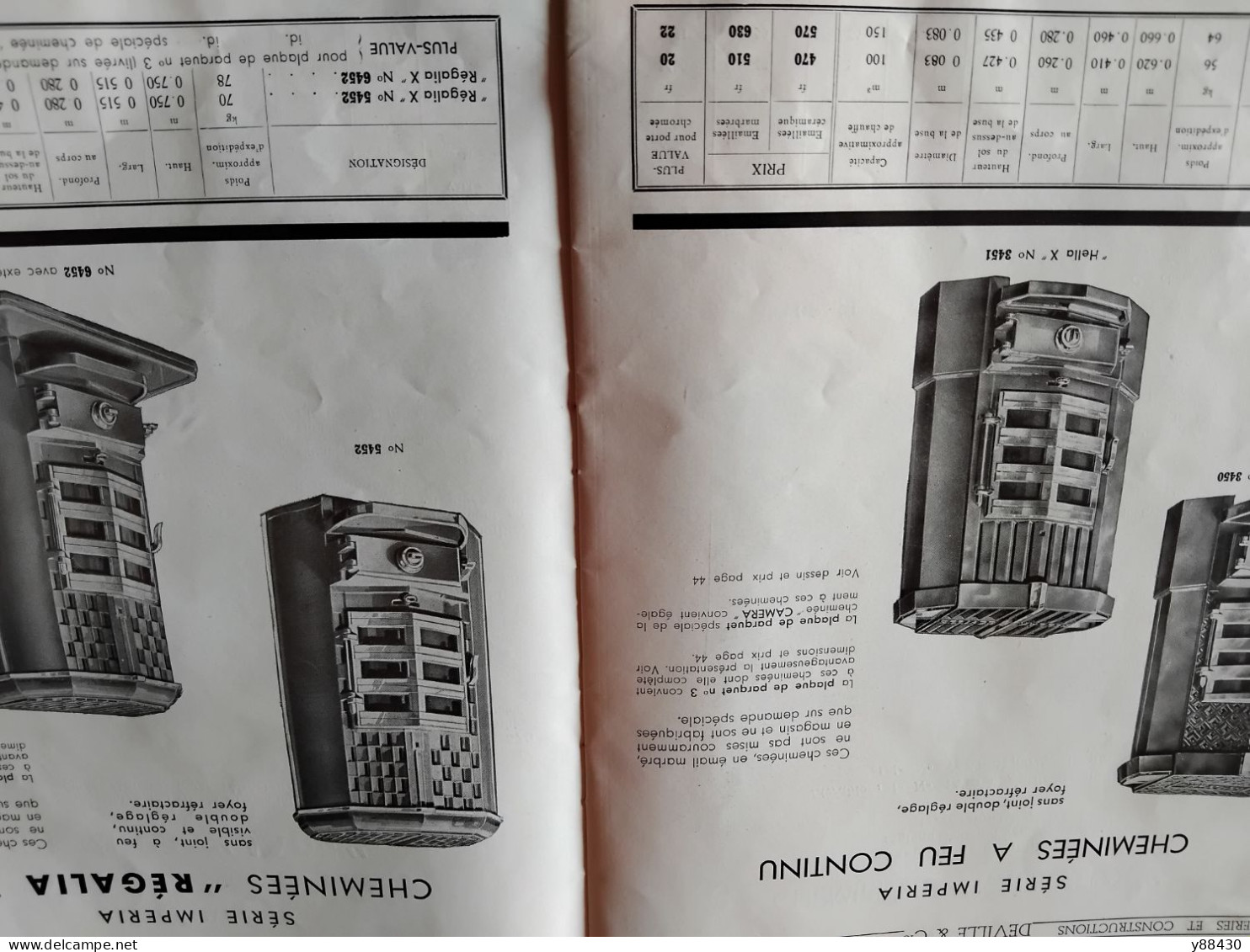 Catalogue DEVILLE à CHARLEVILLE . 08 - Année 1939 - Fonderies et Constructions - Articles de Chauffage -  - 23 vues