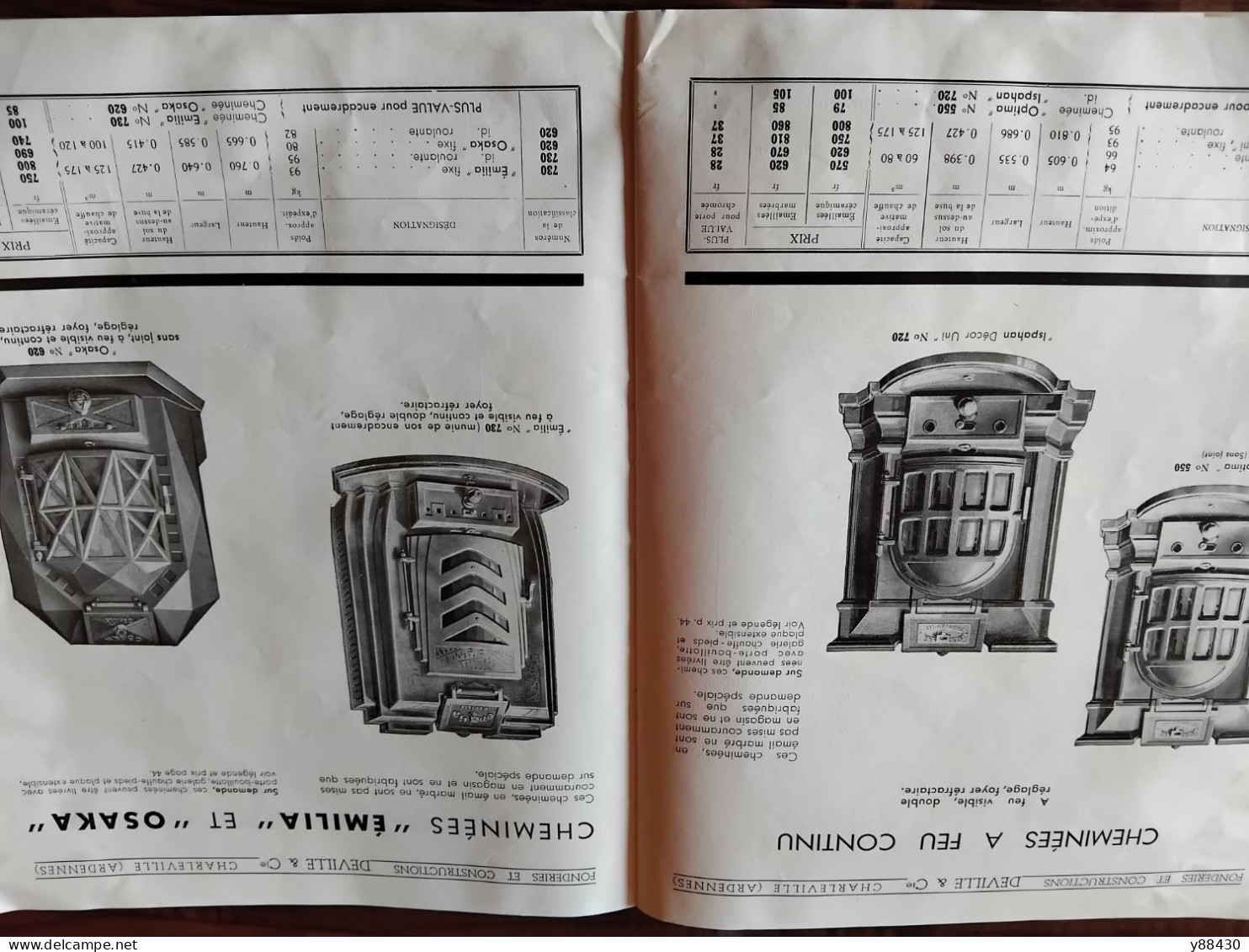 Catalogue DEVILLE à CHARLEVILLE . 08 - Année 1939 - Fonderies et Constructions - Articles de Chauffage -  - 23 vues