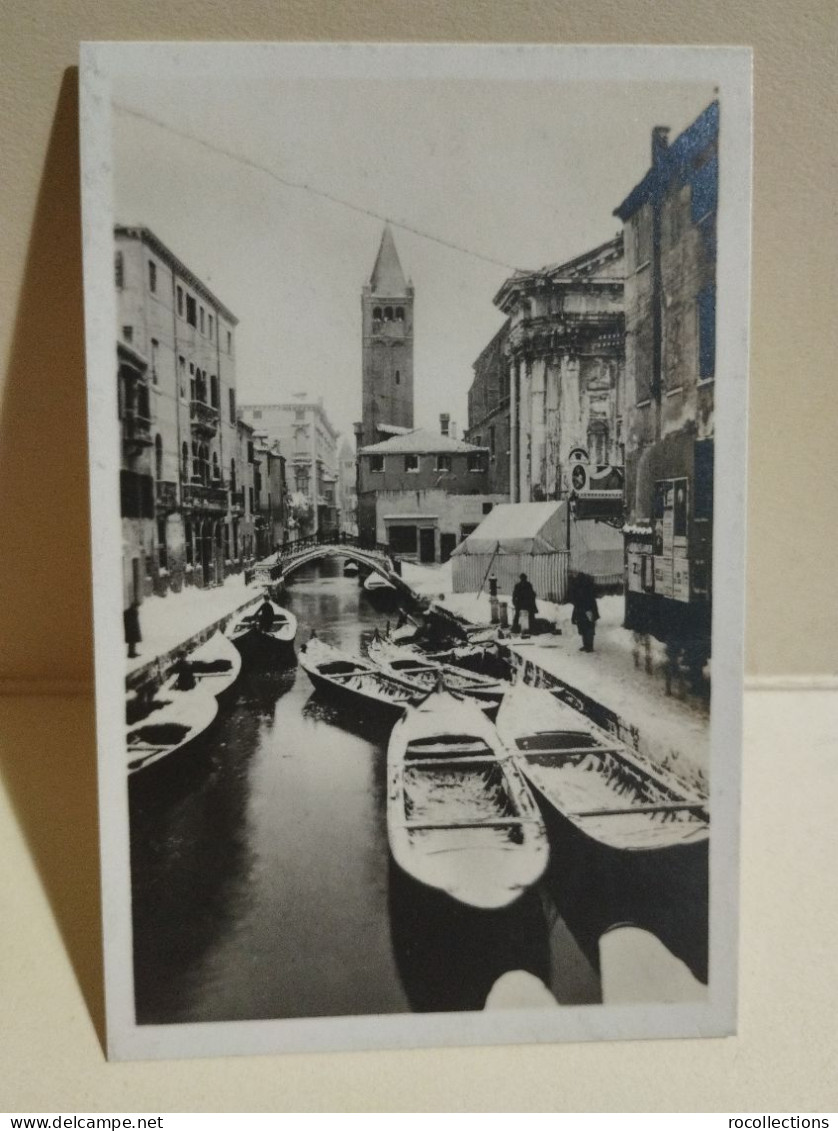 Italy Venice Snow Italia Foto Sam. VENEZIA Neve RIO S. BARNABA. 85x55 Mm. - Europe