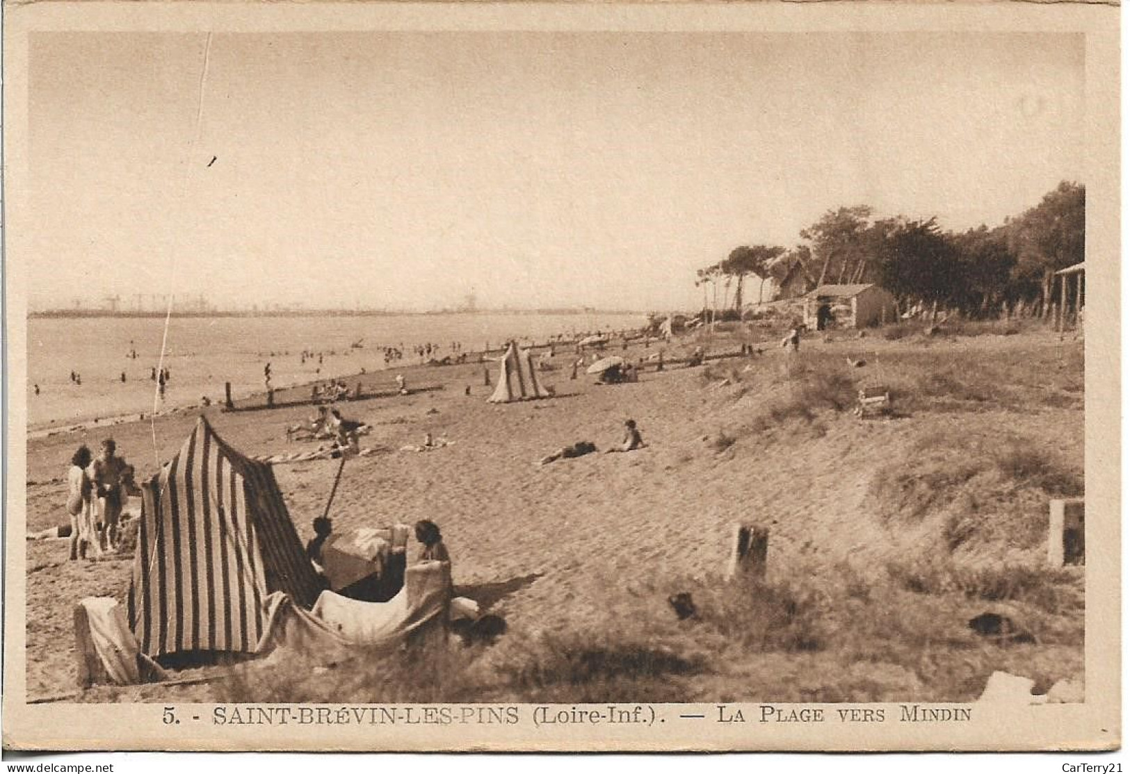 CPSM. 44 SAINT BREVIN LES PINS. LA PLAGE VERS MINDIN. - Saint-Brevin-les-Pins