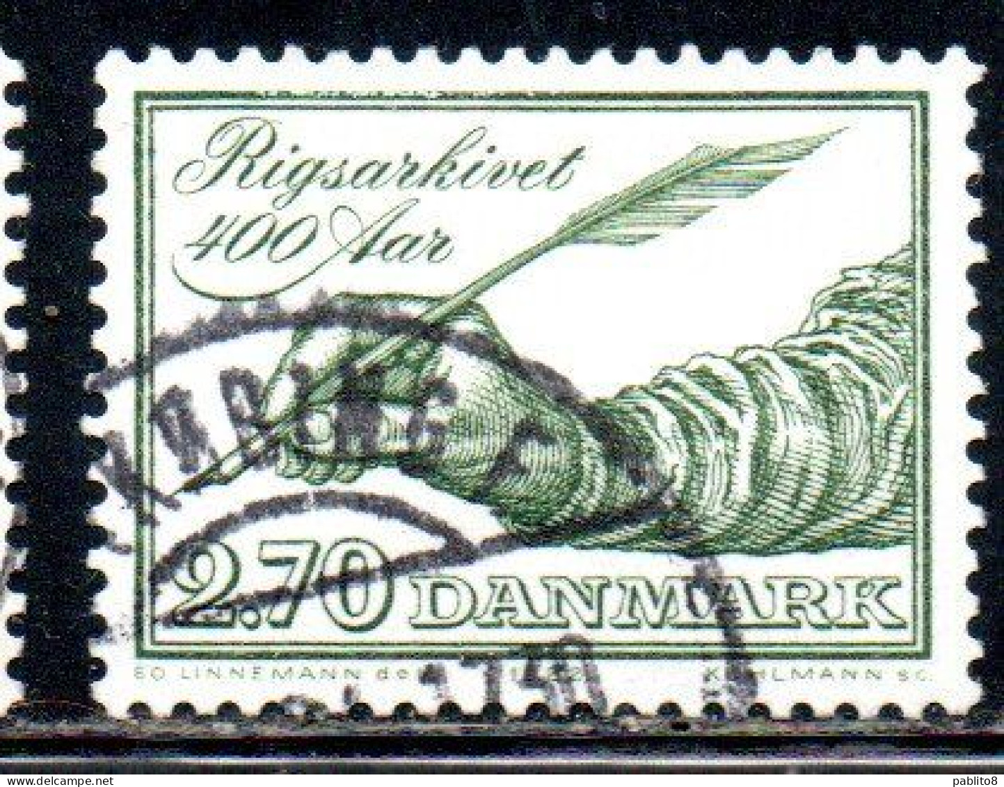DANEMARK DANMARK DENMARK DANIMARCA 1982 RECORDS OFFICE 400th ANNIVERSARY 2.70k USED USATO OBLITERE - Used Stamps
