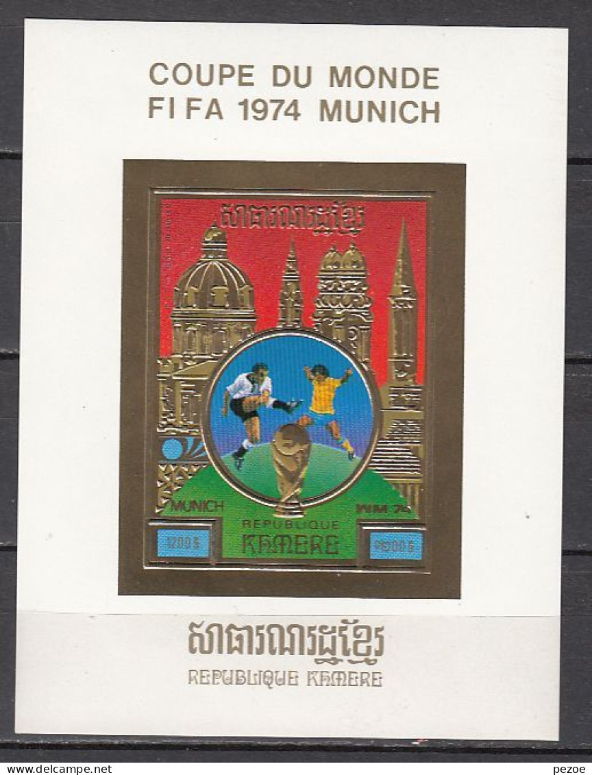 Football / Soccer / Fussball -WM 1974: Khmere  GoldBl **, Imperf. - 1974 – West Germany