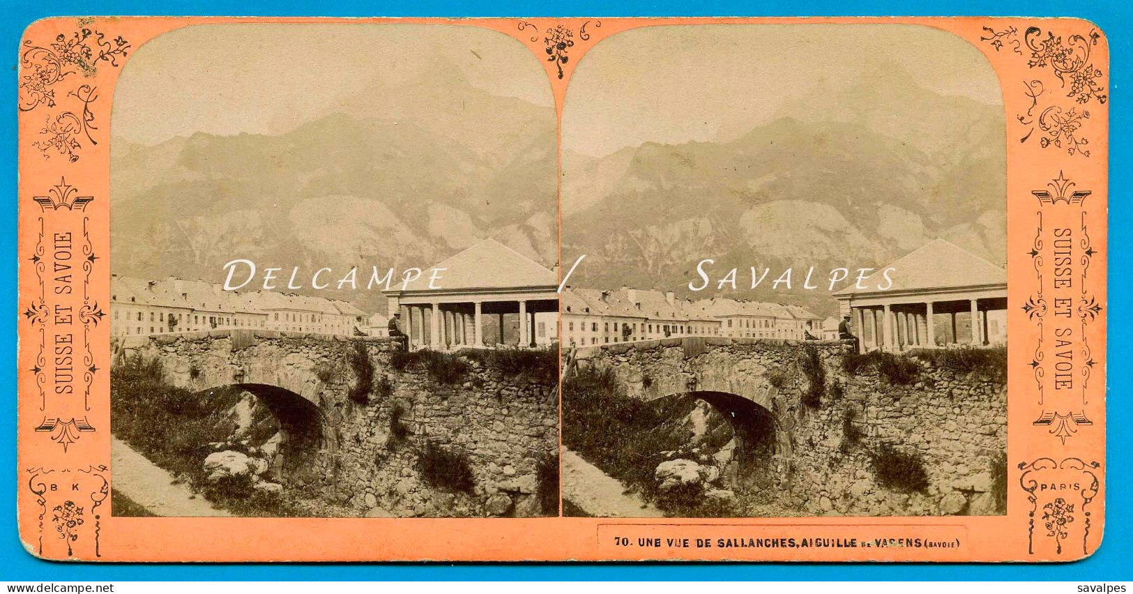 Haute-Savoie * Sallanches Halles Pont En Pierre  * Photo Stéréoscopique Andrieu 1867 - Photos Stéréoscopiques