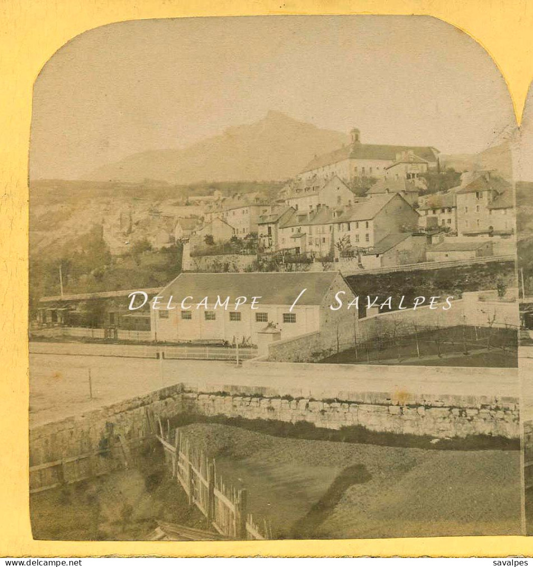 Savoie * Chambéry, Vue Prise De La Gare, Faubourg Reclus, Nivolet * Photo Stéréoscopique Vers 1860 - Photos Stéréoscopiques