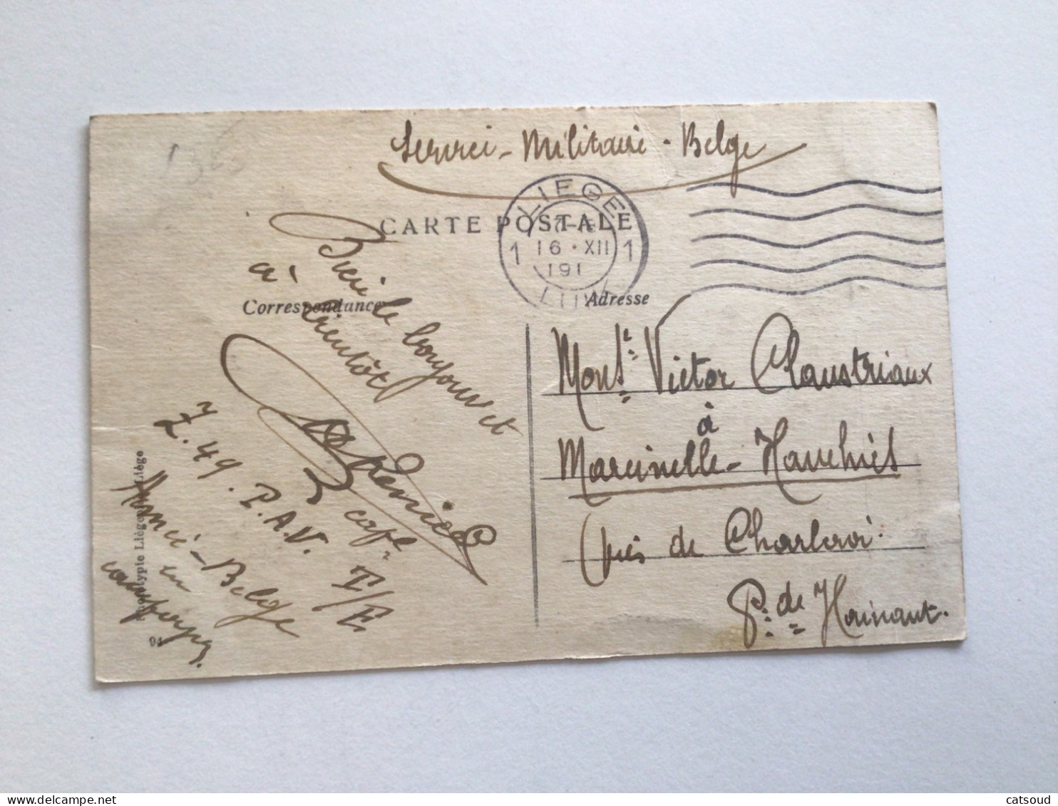Carte Postale Ancienne (1918) Liège Villas à Cointe N°1 - Liege