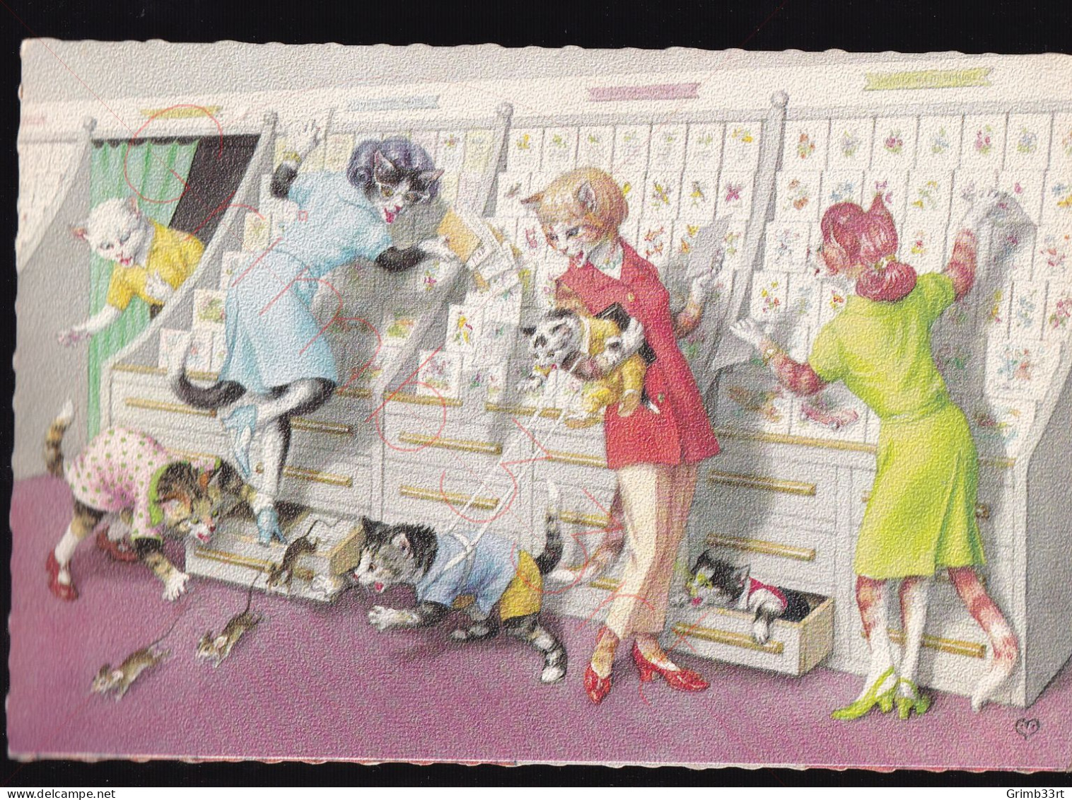 Alfred Mainzer - Chats Humanisés Et Habillés - Postkaart - Dressed Animals