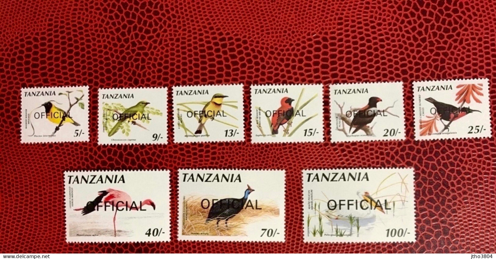 TANZANIE 1990 1991 9v Neuf Overprint Offical MNH ** YT  Mi Pájaro Bird Pássaro Vogel Ucello Oiseau TANZANIA - Papageien