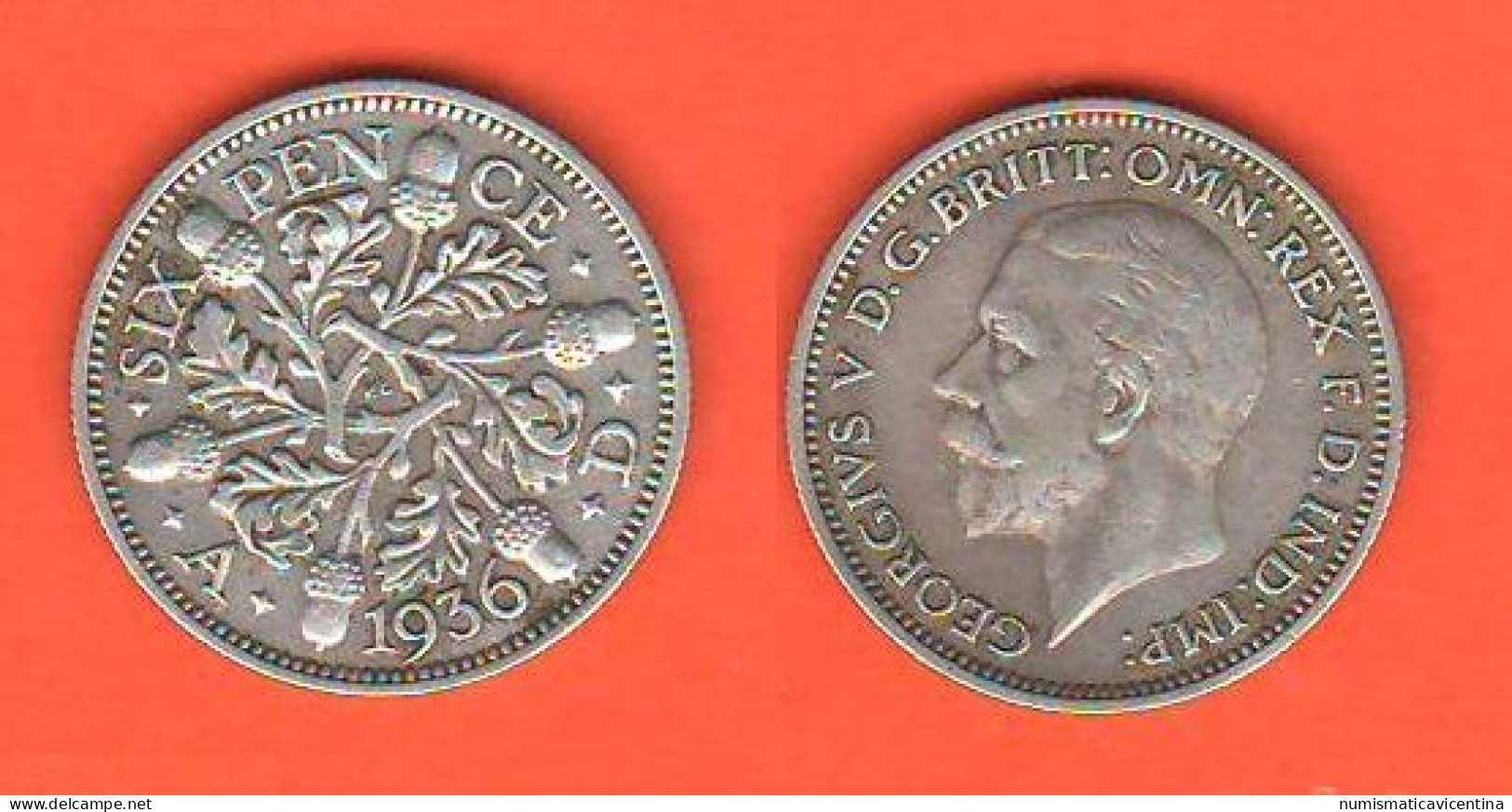 6 Six Pence 1936 Great Britain Angleterre Inghilterra George VI° Silver K 832 - H. 6 Pence