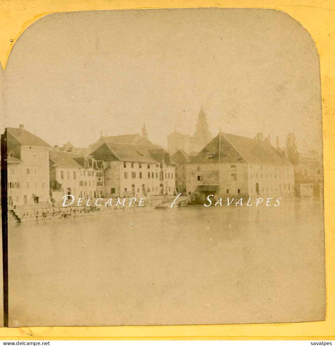 Suisse * Solothurn, Soleure Bords De L’Aar * Photo Stéréoscopique Bertrand Vers 1858 - Photos Stéréoscopiques