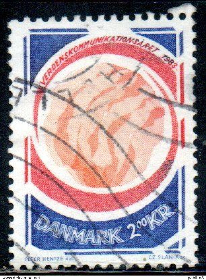 DANEMARK DANMARK DENMARK DANIMARCA 1983 WORLD COMMUNICATIONS YEAR  2k USED USATO OBLITERE - Used Stamps