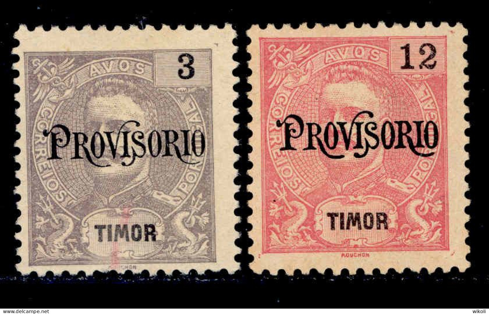 ! ! Timor - 1902 King Carlos W/OVP "Provisorio" (Complete Set) - Af. 97 & 98 - NGAI - Timor