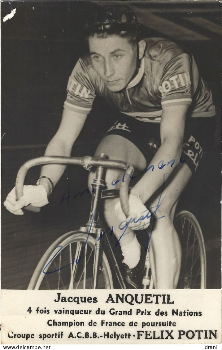 Photo - Cyclisme - Format 9X14cm - Jacques ANQUETIL - 1934-1987 - Signature - Dédicasse - Cycling