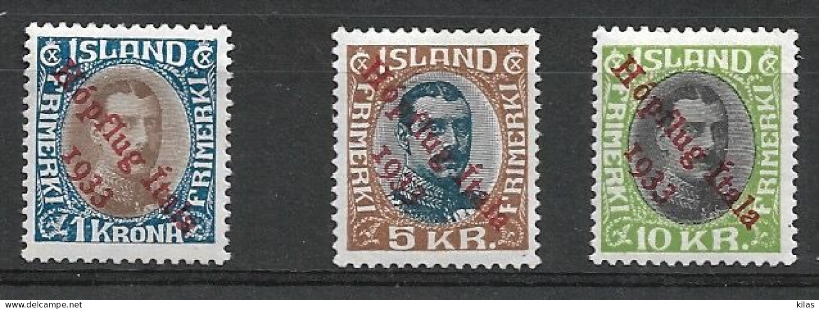 ICELAND 1933  "Hópflug ITALY " Overprint  MH - Poste Aérienne