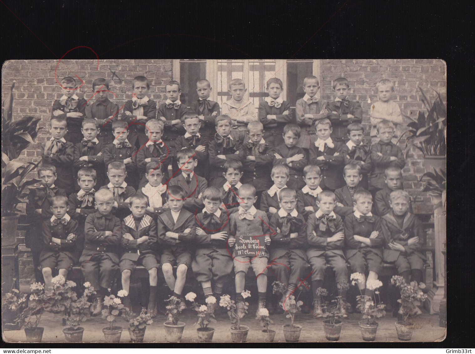 Lembecq - Ecole St. Viron IVe Classe 1914 - Fotokaart - Halle