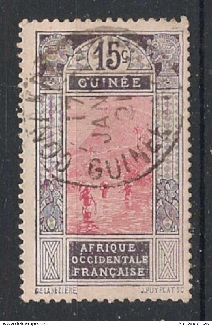 GUINEE - 1913 - N°YT. 68 - Gué à Kitim 15c Brun-violet - Oblitéré / Used - Gebraucht
