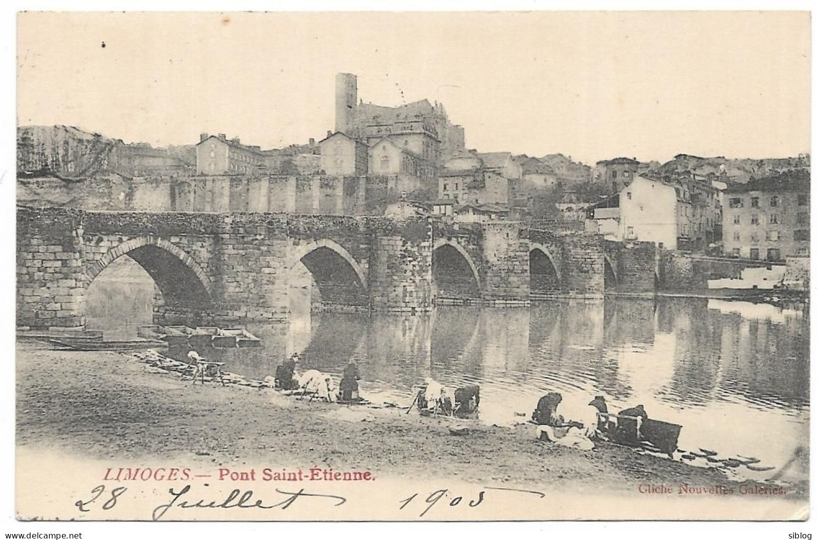 CPA - LIMOGES - Pont SAINT-ETIENNE - Animée - Les Lavandières - Limoges