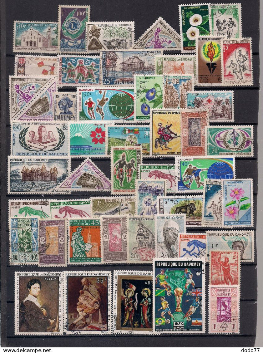 50 TIMBRES   DAHOMEY   OBLITERES TOUS DIFFERENTS - Collections (without Album)